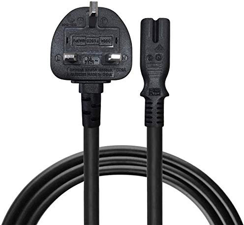 UK PLUG 3-Prong AC Power Cord Battery Charger Cable For MARSHALL Acton II Bluetooth Speaker - Black (1 METER)