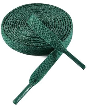 VSUDO 180 cm Cordones de Zapatillas Verde Oscuro Plano, 8mm Ancho Cordones de Zapatos Deporte, Blackish Green Sneaker Shoelaces, Cordone Deportivos para Mujer o Hombre (1 Par-Verde Oscuro-180cm)