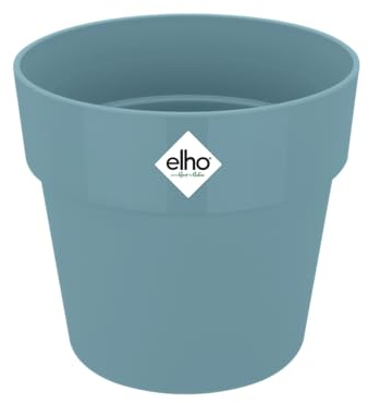 Elho B.for Original Rond 30 - Pot De Fleurs pour Intérieur - Plastique 100% recyclé - Ø 29.5 x H 27.3 cm - Bleu/Bleu Pigeon