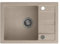 VBChome Fregadero de granito beige 62 x 44 cm para empotrar con escurridor moteado reversible + sifón