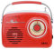 AKAI Tragbares Radio in Retro-Design Rot - FM/AM, AUX, USB, SD-Karte, MP3, Kopfhöreranschluss, Teleskopantenne
