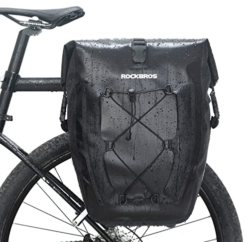 ROCKBROS Bike Panniers Waterproof Bike Rear Rack Bag Max 30L Large Capacity Bike Rear Panniers for Cycling Traveling Commuting 1 Pack