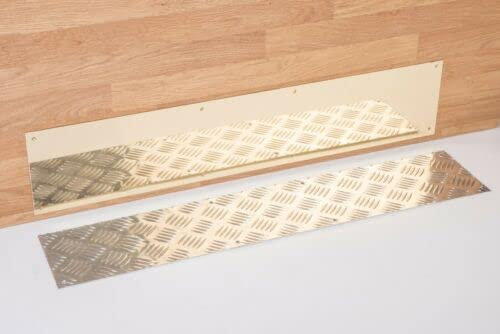 1 Piece of Polished Brass Door Kick Push Plates - 1.2mm Thickness (Fixing Type : No Holes, 500mm x 150mm)