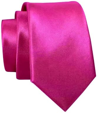 Massi Morino Krawatte pink schmal für Herren - 6 cm - Tie Schlips uni einfarbig I Slim Fit Kravatte magenta…