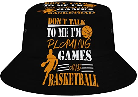 Don't Talk to Me I'm Playing Basketball Bucket Hat Sommerhüte für Damen Herren, Unisex Strand Sonnenhut Outdoor Sports Travel Hat
