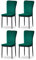 JYMTOM Wohnzimmerstühle Esszimmerstühle mit Samt-Bezug, hoher Rückenlehne, Metallgestell und modernem Gitter-Design für Wohnzimmer, Esszimmer, Konferenzraum und Klassenzimmer (4, grün)