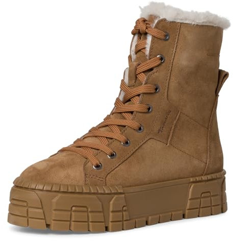 Tamaris Damen Schnürstiefel Leder Winter gefüttert; BROWN/braun; 40 EU