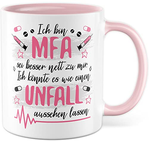 MFA Tasse Krankenhaus Geschenkidee Arztassistentin Kaffeetasse Geschenk für Medizinische Fachangestellten Kaffeebecher Sanitäterin Becher