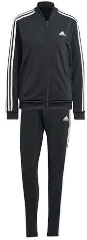 adidas Damen Essentials 3-Stripes Track Suit, Black/White, M Short