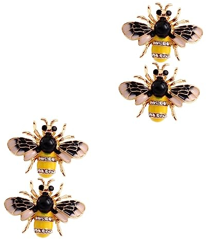 Lurrose 4stücke Bienen Broschen Damen Elegante Anstecknadeln Für Kleidung Schals Und Hüte Party-zubehör Für Modische Akzente Und Tägliches Tragen