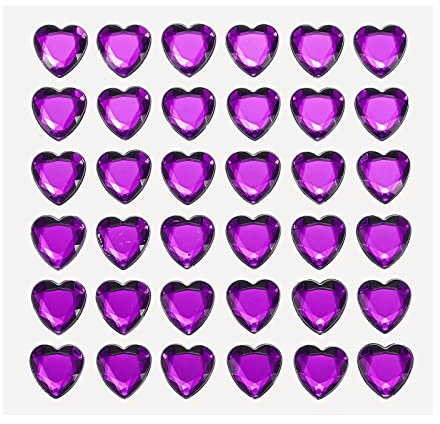 sourcing map 144Stk Herz Strass 10mm Selbstklebende Edelsteine Aufkleber Schmuck Sticker für Valentinstag Kosmetik Kunst und Handwerk Basteln Schmuck Herstellung Dunkel Violett