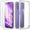 KZIOACSH Clear Case for Nokia G42 5G, Reinforced Corners Shockproof Transparent Phone Case Soft Crystal TPU Ultra Slim Anti-Scratch Bumper Cover with 3 Tempered Glass Screen Protector