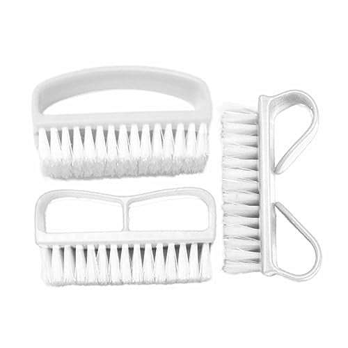 Nail Brush Set Heavy Duty Nail Cleaning Brushes Fingernail Scrubbing Brush With Firm Bristle Pedicure Manicure Dust Cleaner For Hand Toe Nails Garden Salon Supplies Home Accessories 7x3.5x2.5cm(3Pcs)