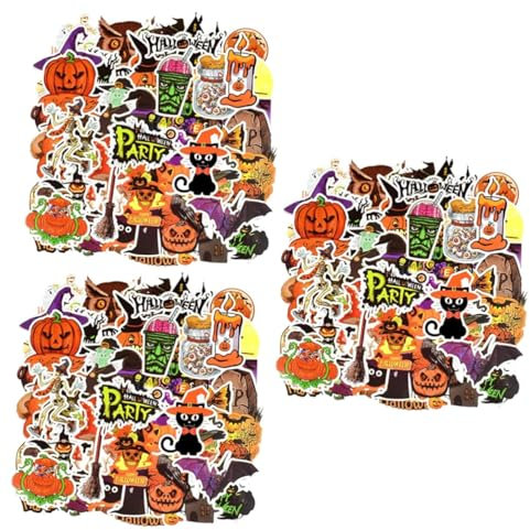 UKCOCO Halloween-Aufkleber 150 Blatt Aufkleber Halloween-scrapbooking-zubehör Laptop-tragetasche Kürbis Schmücken Kofferaufkleber