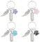 nbeads 4 Stück 4 Farben Haustier Asche Schlüsselanhänger, Memorial Schlüsselanhänger Pet Keepsake Einäscherung Schlüsselanhänger Schmuck Urnenanhänger mit Engelsflügeln