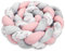 Totsy Baby Coussin Doudou Coussin Enfant décoration 150 cm - Coussin déco Moelleux Chambre d'enfant tressé Coton Minky Gris Rose Sauvage