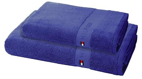 Tommy Hilfiger - Set 1 + 1 zwei 2 Stück Frottee Bad 40 x 60 + Handtuch 50 x 100 cm Handtücher Elternmutter Legend (Legend D2)