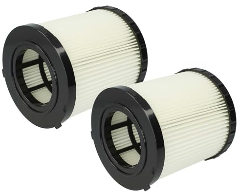 vhbw 2x Faltenfilter Ersatz für Dewalt DCV5801H | DCV5801H-XJ für Staubsauger - Patronenfilter Schwarz Weiß