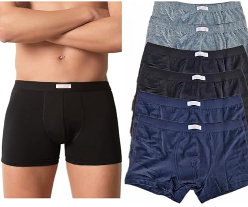 Mutande Uomo Boxer Cotone (12-6-3 Paia) Underwear Uomo Certificato OEKO-TEX standard 100%, Taglie Forti Uomo dalla S alla 3XL, Anallergiche e Traspiranti Anti Cattivi Odori, Prodotto Italiano