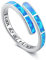 Opal Ring 925er Sterling Silber Blauer Opal Ring Verstellbare Ringe Opal Schmuck Geschenke für Frauen Mädchen Geburtstag