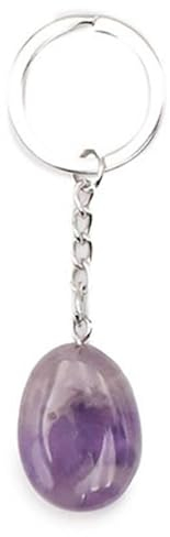 Schlüsselanhänger aus Amethyst, 3 cm, Naturstein, Heilstein, 1 Stück, violett, Small