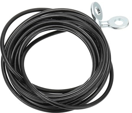 PATIKIL Cavo a Puleggia, Cavo Fitness Regolabile per Sistema a Puleggia Sostitutivo Spesso 4mm Attacco per Puleggia Cavo Pesante Palestra per Cavo Domestico, Nero (C-5m)