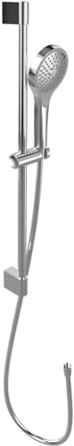 Villeroy & Boch Verve Showers Duschgarnitur – Duschset mit verstellbarer Handbrausehalterung – Handbrause mit 3 Strahlarten – Pflegeleichtes, leicht montierbares Duschsystem – Chrom