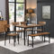 Essgruppe, Esstisch Set mit 4 Stühlen und Bänken, 6er-Set Esszimmertisch Esszimmermöbel Tisch Set industrielle für 6 Personen, für Esszimmer Küche Wohnzimmer