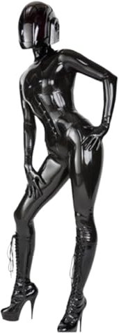 YXFHHY Glänzendem Ganzkörperanzug Sexy Enganliegend Latexfarbe Ganz Schwarz Pseudo-Mutter Einteiler All-Inclusive Sexy Enger Herren- Und Damen-gelmantel Mantel Windjacke-schwarz
