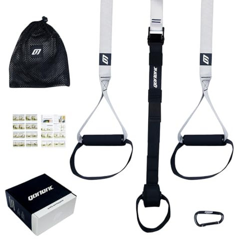 Gorletic Suspensionstraining Trainingsgeräte, Sport Geräte, belastbar bis 300 kg, verstellbar von 145 bis 200 cm, verstellbarer Türanker für Heimgymnastik