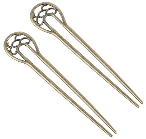 2pcs Metal U Shaped Hairpin Large French Hair Pins Vintage Hair Sticks Hair Fork Pins Hairstyle Accessories for Women Girls