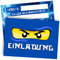 ZETTMANN® 12 Premium Einladungskarten Kindergeburtstag Junge - Karten Set mit Ninja Motiv - Einladungskarten Geburtstag - hochwertige Einladungskarten (Blauer Ninja)