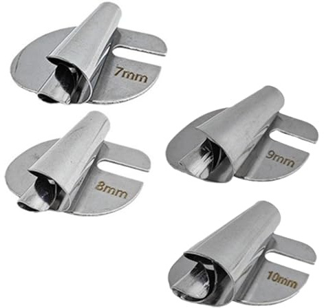 TSUOUKL 4 Stück Nähfuß für Rollsäumer 7/8/9/10 mm Universal Nähmaschinen Zubehör Nähfuß für Zuhause Industrie Edelstahl Nähmaschine Säumen Nähfuß Nähzubehör