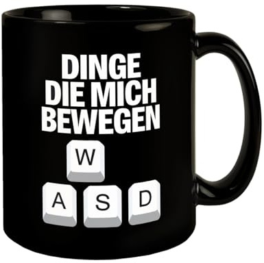 WASD Gamer Tasse - Dinge die mich bewegen Lustige KaffeeTasse für Gaming-Fans mit Spruch