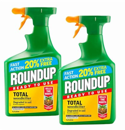 Total WeedKiller Ready to Use 1.2L – Pack of 2 | Fast-Acting Glyphosate Formula | Kills Weeds & Roots | Ideal for Patios, Paths, Driveways & Gardens