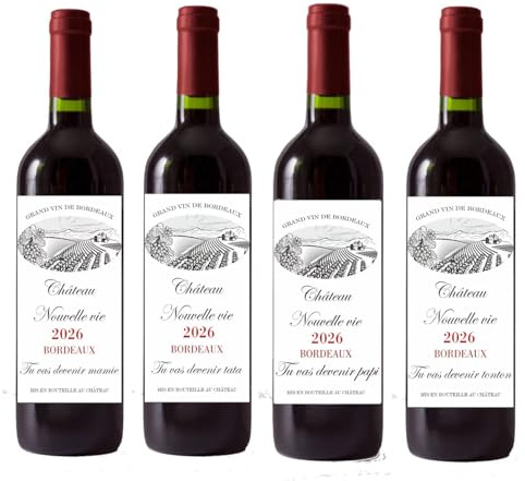 7 pièces Etiquette bouteille de vin,Tu vas devenir papi-Etiquette bouteille de vin-Annonce grossesse-futur papi-tonton,tata,mamie,grands-parents,marraine,parrain...
