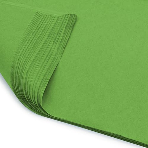 Pack of 10 x Vibrant Tissue Paper 500mm x 750mm for Gift Bags, Wrapping, Flowers, Wedding, Arts Crafts - Quality Acid Free (Green)