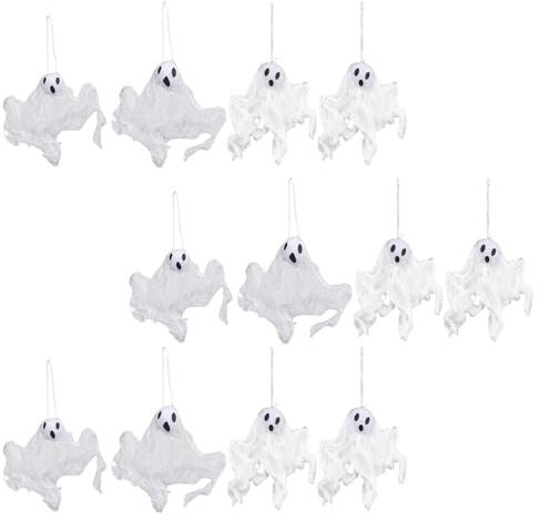 Ohne Werkzeug erforderlich, Halloween-Spectters zum Aufhängen mit skurrilem Ausdruck für Veranda, Hof oder Decke, Polyester-Specters-Flaggen für Halloween