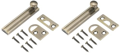 QUARKZMAN 2 Piezas Cerradura De Superficie De Latón Sólido De 3, Pestillo Deslizante De Seguridad Oculto Para Puertas Con Tornillos, Cerradura Para Puertas Empotradas De Armario