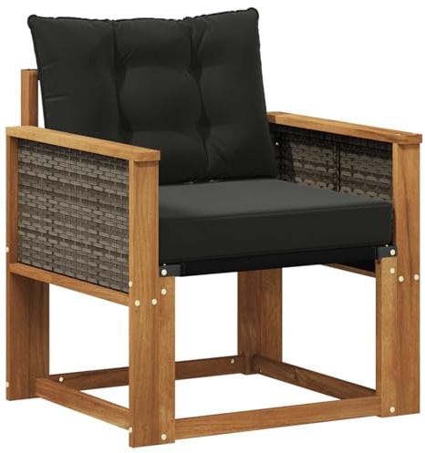 vidaXL Outdoor Mittelsofa Massivholz Akazie Natur, Balkon Garten Sofa, rechteckige Garten-Lounge Sitzgruppe, strapazierfähige Möbel für entspannte Terrassenstunden