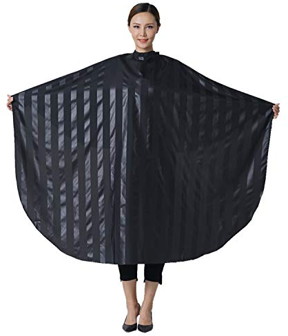 SMARTHAIR Professionelle Friseurumhänge Polyester Haarschneideumhang Friseur Cape,54 x62,Schwarz,C035001C