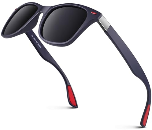 GQUEEN Sonnenbrille Herren Damen Polarisierte Leichtgewicht Rechteck 100% UV Schutz