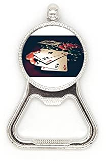Flaschenöffner aus Edelstahl mit Poker-Chips, Gambling Foto, Metall, für Bierflaschen, Kronkorken