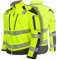PRO FIT Arbeitsjacke Warnschutz Softshelljacke, Neongelb/Schwarz, Reflektierende Streifen, Wind- & Wasserabweisend, Atmungsaktiv, 1 Stück, Gr. S