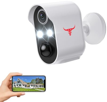 Camtro Outdoor Security Camera, Battery Powered Wireless Camera, Cloud Storage Sold Seperately, Color Night Vision, 2-Way Audio, Smart AI Motion Detection, 2.4G WiFi