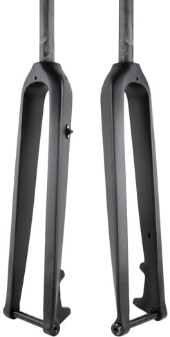 Matte Black/Straight,27.5, Gravel Carbon Mountain Bike Rigid Fork 26'' 27.5'' 29'' Rigid Fork Disc Brake 15X100mm Thru Axle Front Fork 1-1/2'' Straight/Cone Steerer Tube Threadless