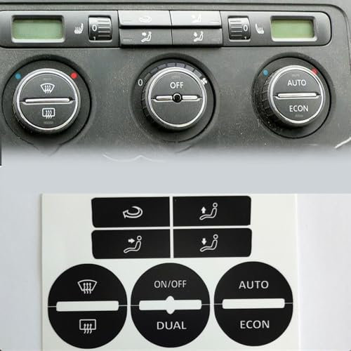 XINGDE Auto Innenraum Knopf Reparatur Aufkleber für Golf MK5 Klimaanlage, Mattschwarz, Druckknopf, Manuell