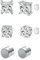Asienice 3 Paare Magnet Ohrringe Herren SchwarzSilber CZ Ohrstecker Edelstahl Männer Magnetohrringe Set