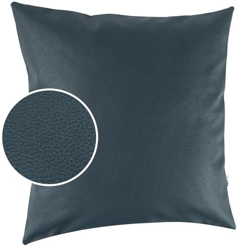 Kissenbezug Kunstleder Dekokissen Sofakissen Leder-Kissenbezüge Kissenhülle Kissen KUMO Grünblau 40x40cm ohne Füllung