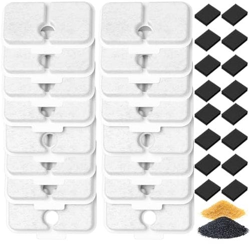 16 Packs Cat Water Fountain Filter for PETLIBRO Dockstream Tomxcute Cat Water Fountain PLWF005 / PLWF105 / PLWF115 / PLWF305